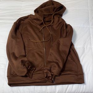 Brown Hoodie Zip Up